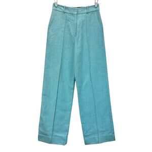 Fausto Puglisi Wide Leg Trouser Pants Tweed Style Blue Size 40